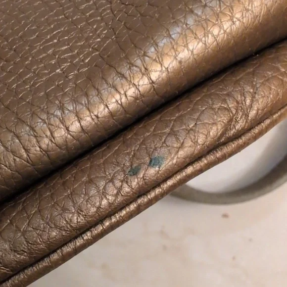 Brighton Crossbody Bag Purse Mila's Heart Antique Metallic Gold Pebble Leather - Picture 12 of 15